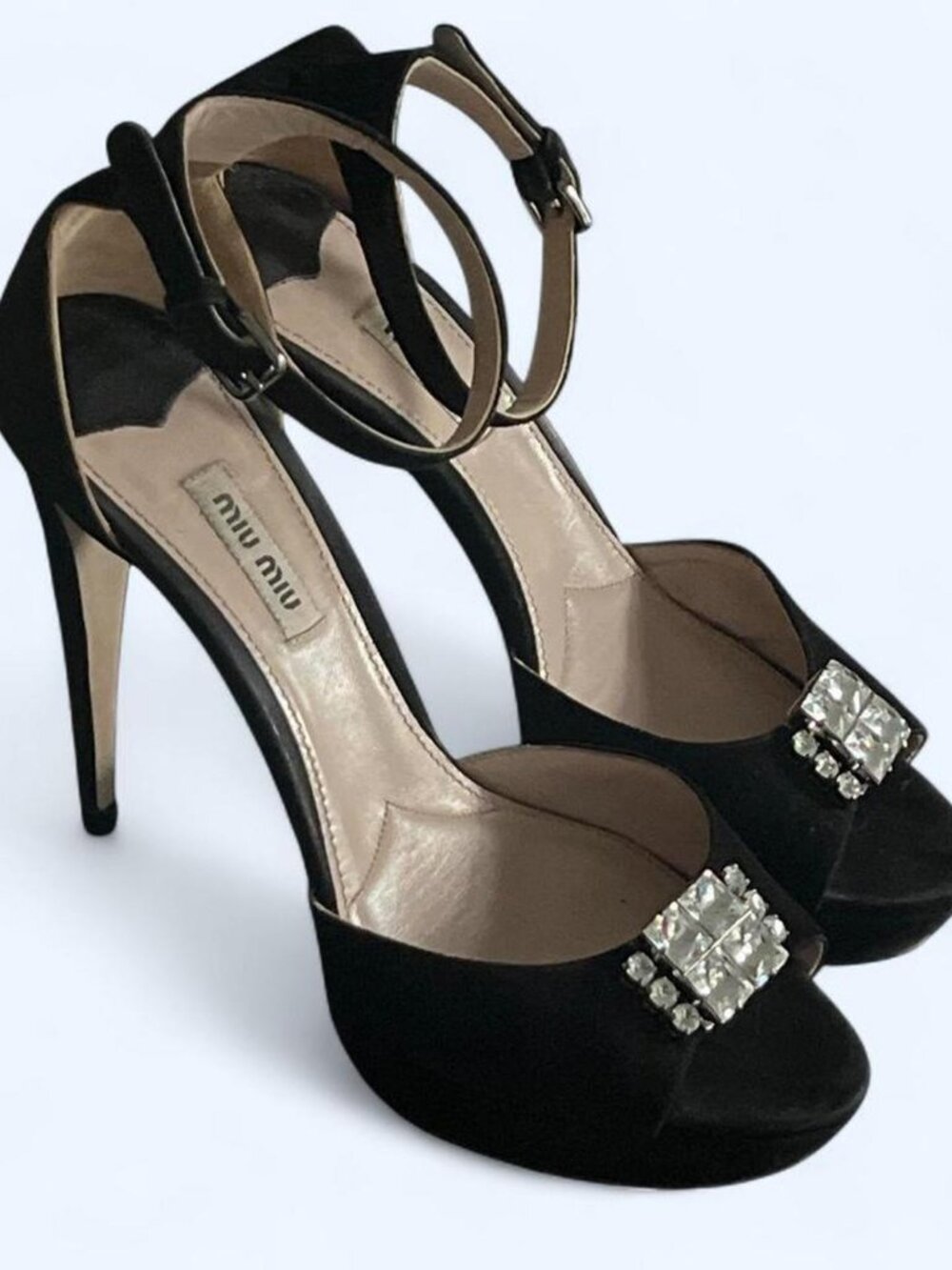 Miu Miu Crystal Embellished Platform Heels EU 40 US 8.5